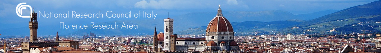 Florence landscape with Logo of the National Research Council of Italy - Florence Research Area